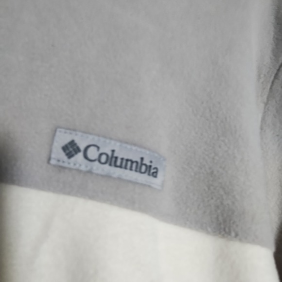 Columbia Women's Fleece XL Grey And Cream‎ Color Block 1/4 T-Snap Pullover Shirt - Picture 4 of 7